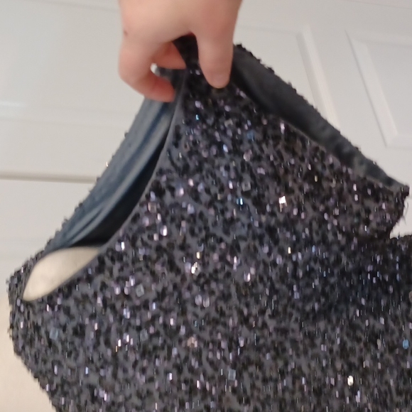 Aidan Mattox heavily beaded sequin dressy party cold shoulder blouse top silk - Picture 11 of 16